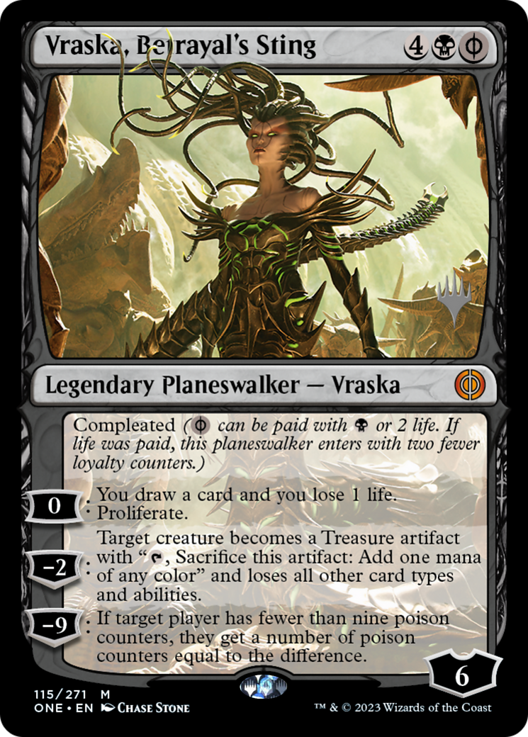 Vraska, Betrayal's Sting (115) - Phyrexia: All Will Be One Promos