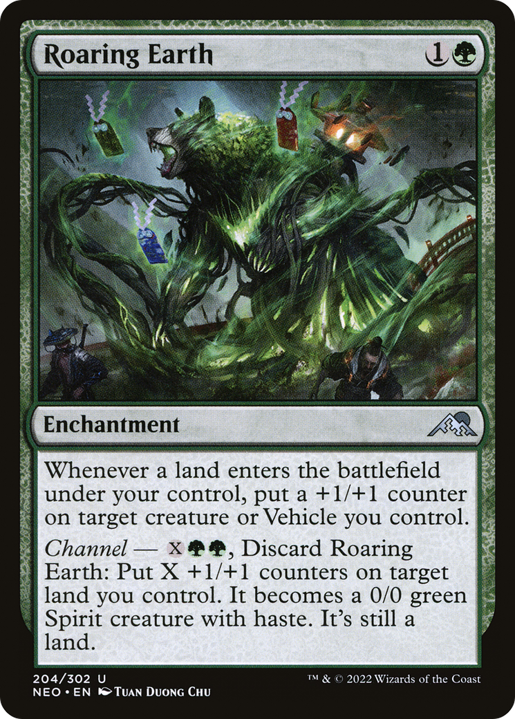 Roaring Earth (204) Foil - Kamigawa: Neon Dynasty