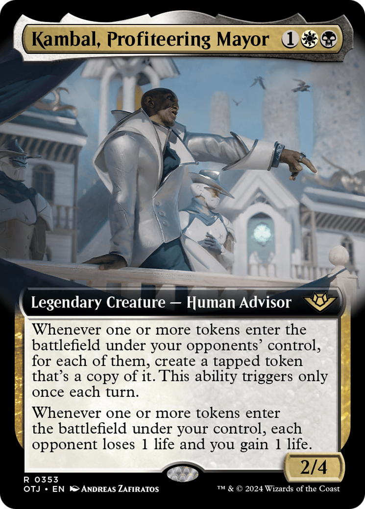 Kambal, Profiteering Mayor (Extended Art) (353) Foil - Outlaws of Thunder Junction
