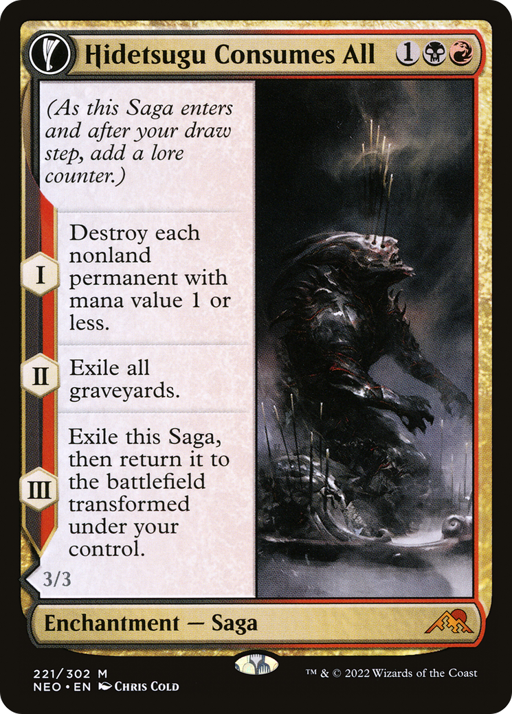 Hidetsugu Consumes All // Vessel of the All-Consuming (221) Foil - Kamigawa: Neon Dynasty
