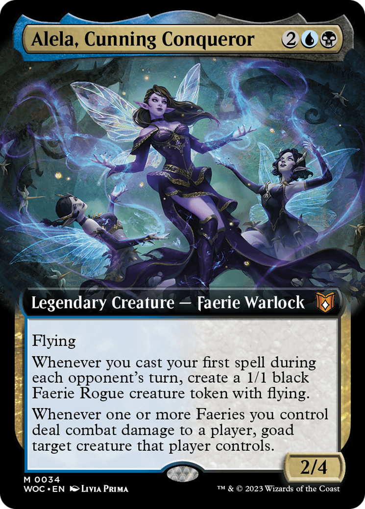 Alela, Cunning Conqueror (Extended Art) (034) Foil - Wilds of Eldraine Commander