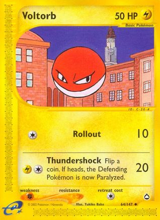 Voltorb (64) Reverse Holofoil - Aquapolis
