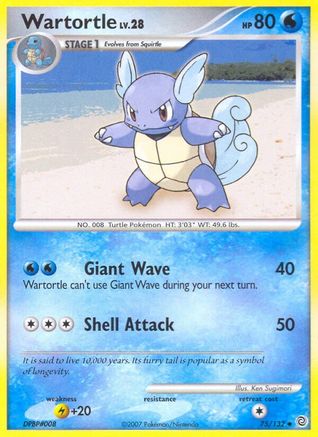 Wartortle (75) Reverse Holofoil - Secret Wonders