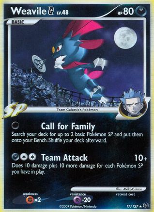 Weavile G (17) Reverse Holofoil - Platinum