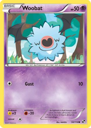 Woobat (50) Reverse Holofoil - Black and White