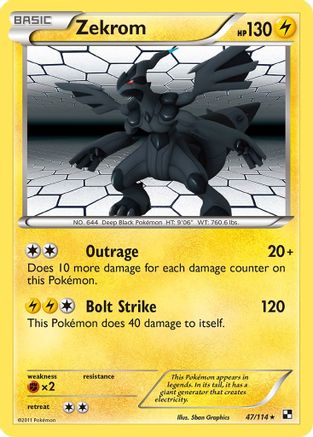 Zekrom (47) Reverse Holofoil - Black and White