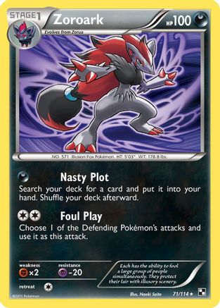 Zoroark (71) Reverse Holofoil - Black and White