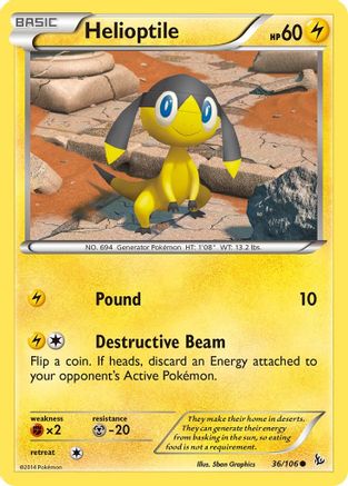 Helioptile (36) Reverse Holofoil - XY Flashfire