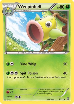 Weepinbell (2) Reverse Holofoil - XY Furious Fists