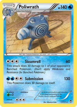 Poliwrath (17) Reverse Holofoil - XY Furious Fists