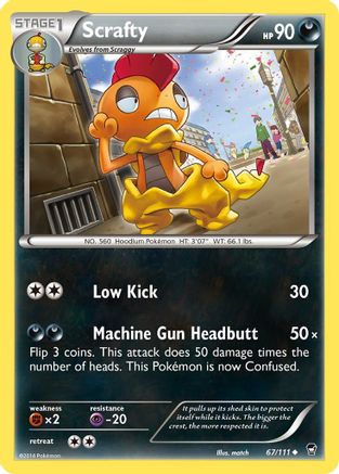 Scrafty (67) Reverse Holofoil - XY Furious Fists