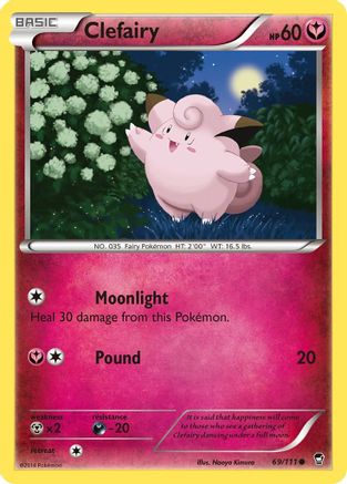 Clefairy (69) (69) Reverse Holofoil - XY Furious Fists