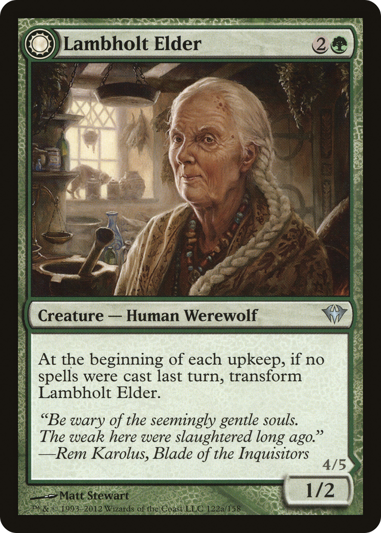 Lambholt Elder // Silverpelt Werewolf (122) - Dark Ascension