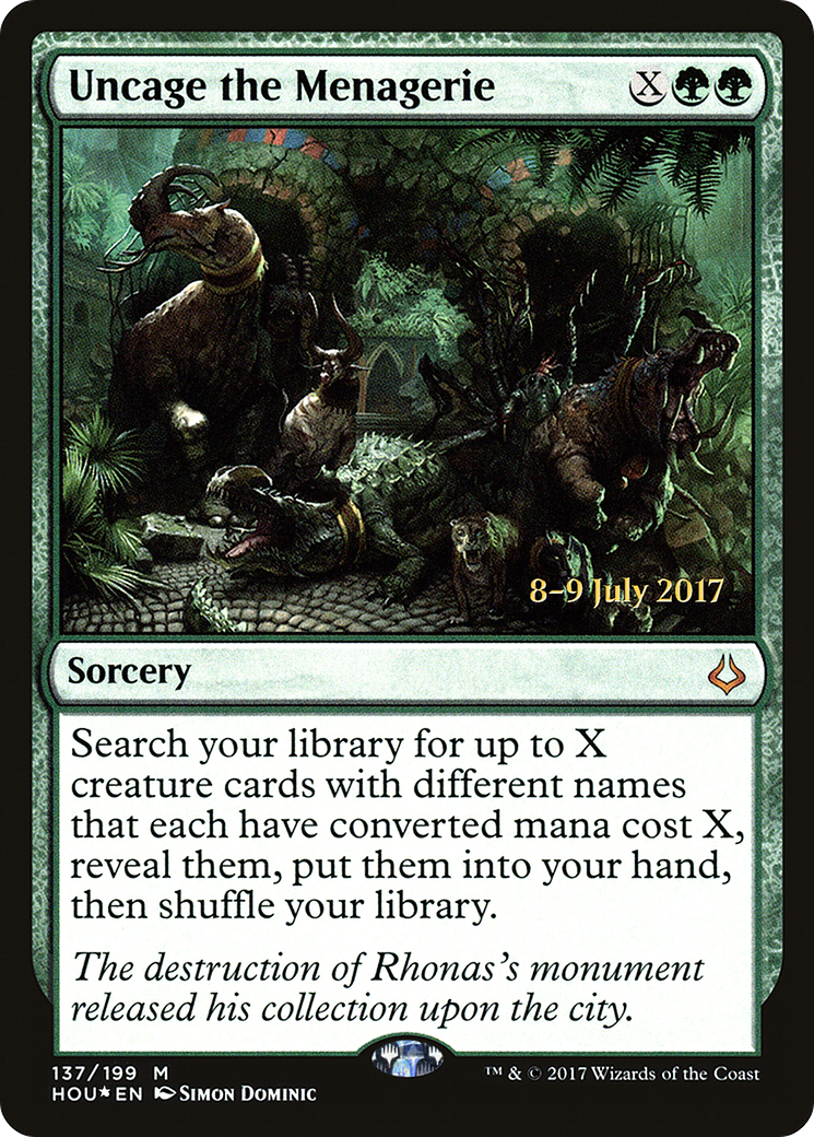 Uncage the Menagerie (137) Foil - Hour of Devastation Promos