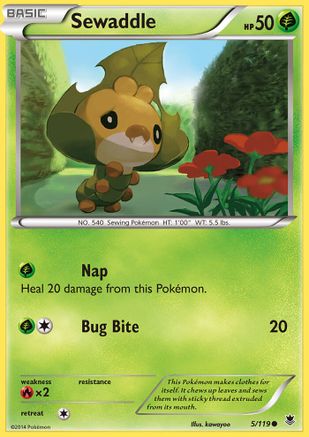 Sewaddle (5) Reverse Holofoil - XY Phantom Forces