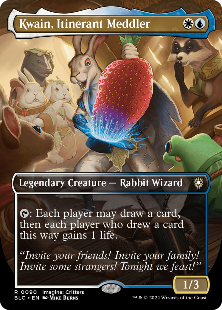 Kwain, Itinerant Meddler (Borderless) (090) Foil - Bloomburrow Commander