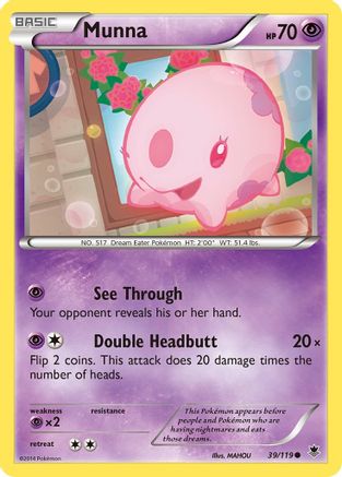 Munna (39) Reverse Holofoil - XY Phantom Forces