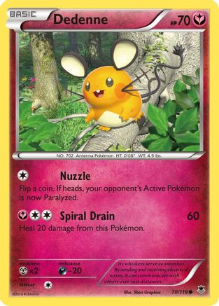 Dedenne (70) Reverse Holofoil - XY Phantom Forces