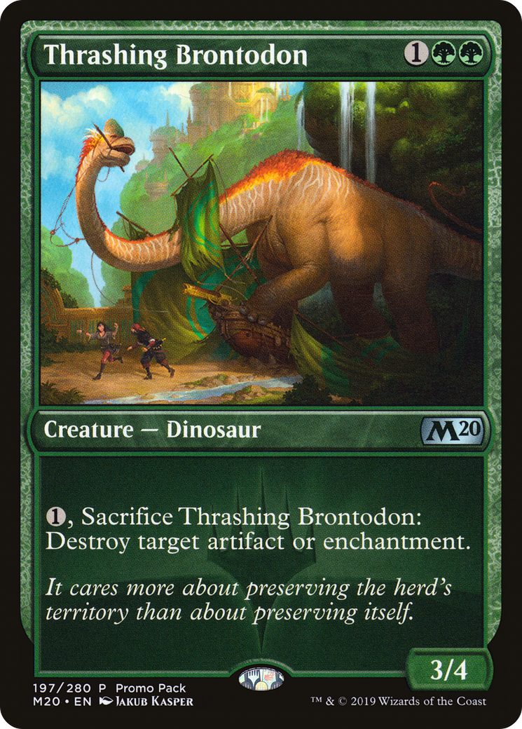 Thrashing Brontodon (197) Foil - Core Set 2020 Promos