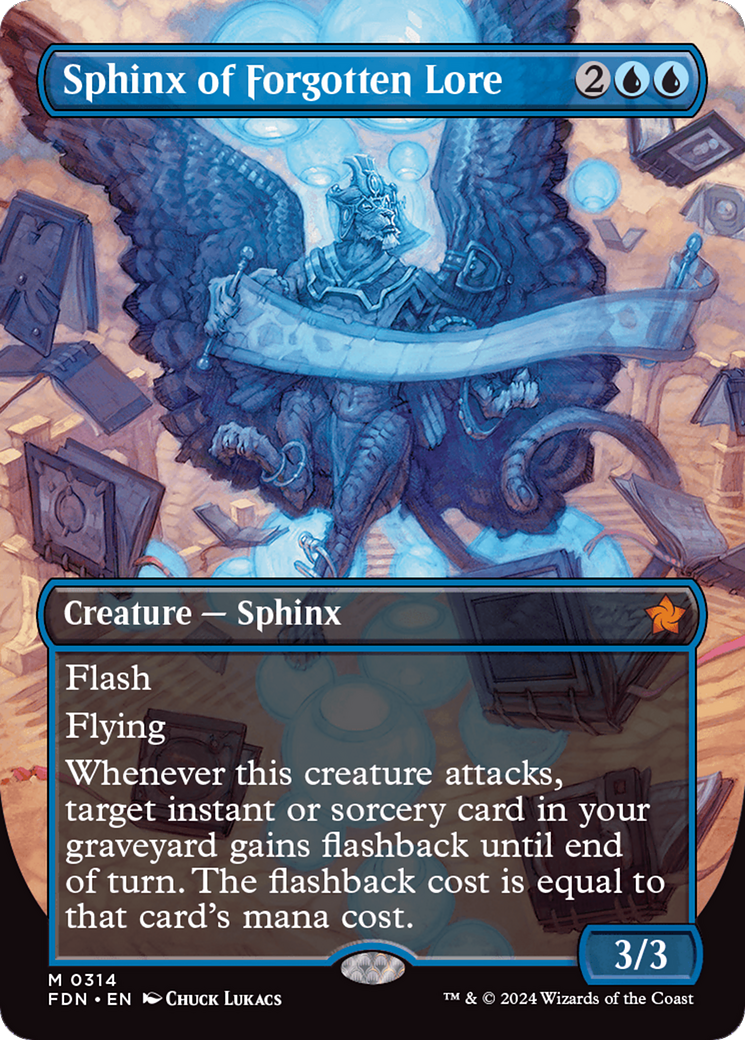 Sphinx of Forgotten Lore (Borderless) (314) Foil - Foundations