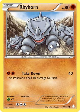 Rhyhorn (74) Reverse Holofoil - XY Primal Clash