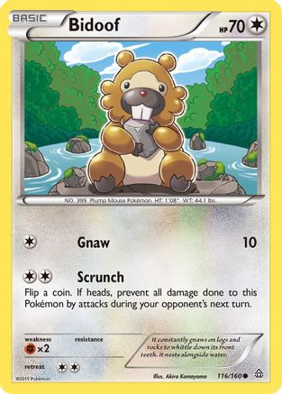 Bidoof (116) Reverse Holofoil - XY Primal Clash