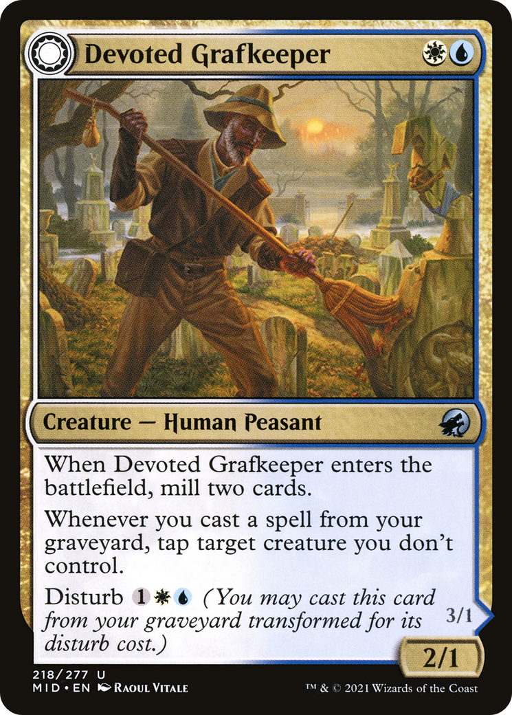 Devoted Grafkeeper // Departed Soulkeeper (218) Foil - Innistrad: Midnight Hunt