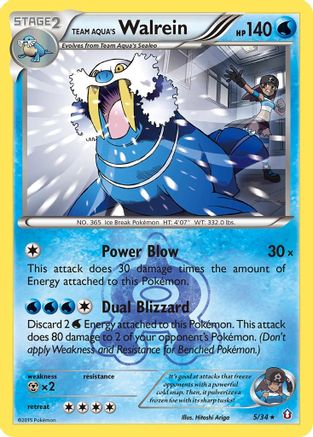 Team Aqua's Walrein (5) Reverse Holofoil - Double Crisis