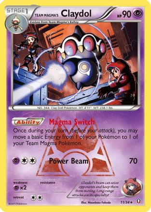 Team Magma's Claydol (11) Reverse Holofoil - Double Crisis
