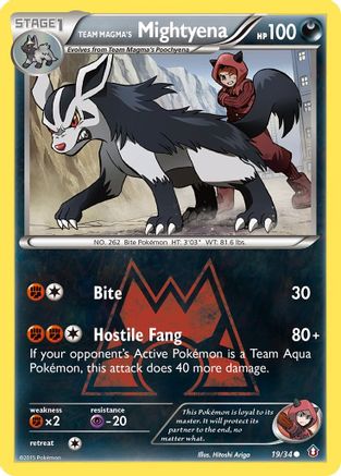 Team Magma's Mightyena (19) Reverse Holofoil - Double Crisis