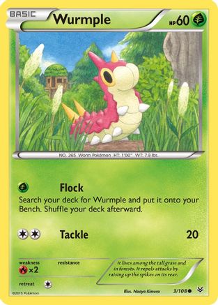 Wurmple (3) Reverse Holofoil - XY Roaring Skies