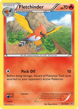 Fletchinder (14) Reverse Holofoil - XY Roaring Skies