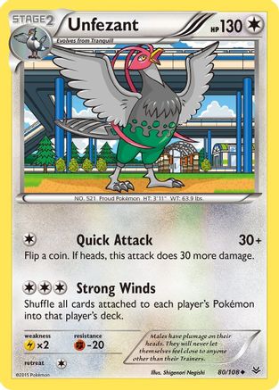 Unfezant (80) Reverse Holofoil - XY Roaring Skies