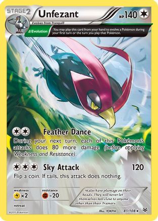 Unfezant (Delta) (81) Reverse Holofoil - XY Roaring Skies