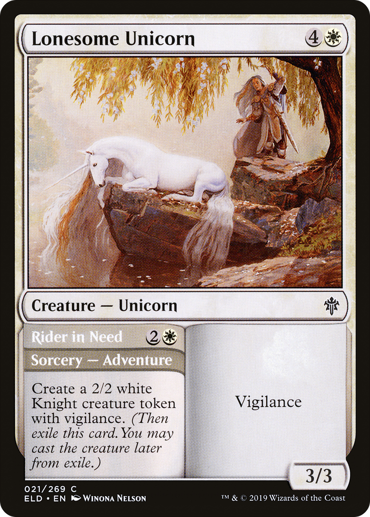 Lonesome Unicorn (021) Foil - Throne of Eldraine