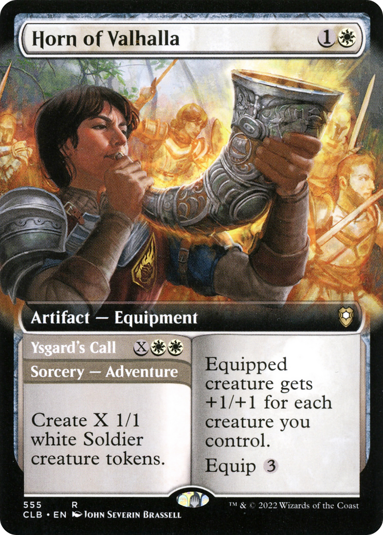 Horn of Valhalla // Ysgard's Call (Extended Art) (555) Foil - Commander Legends: Battle for Baldur's Gate