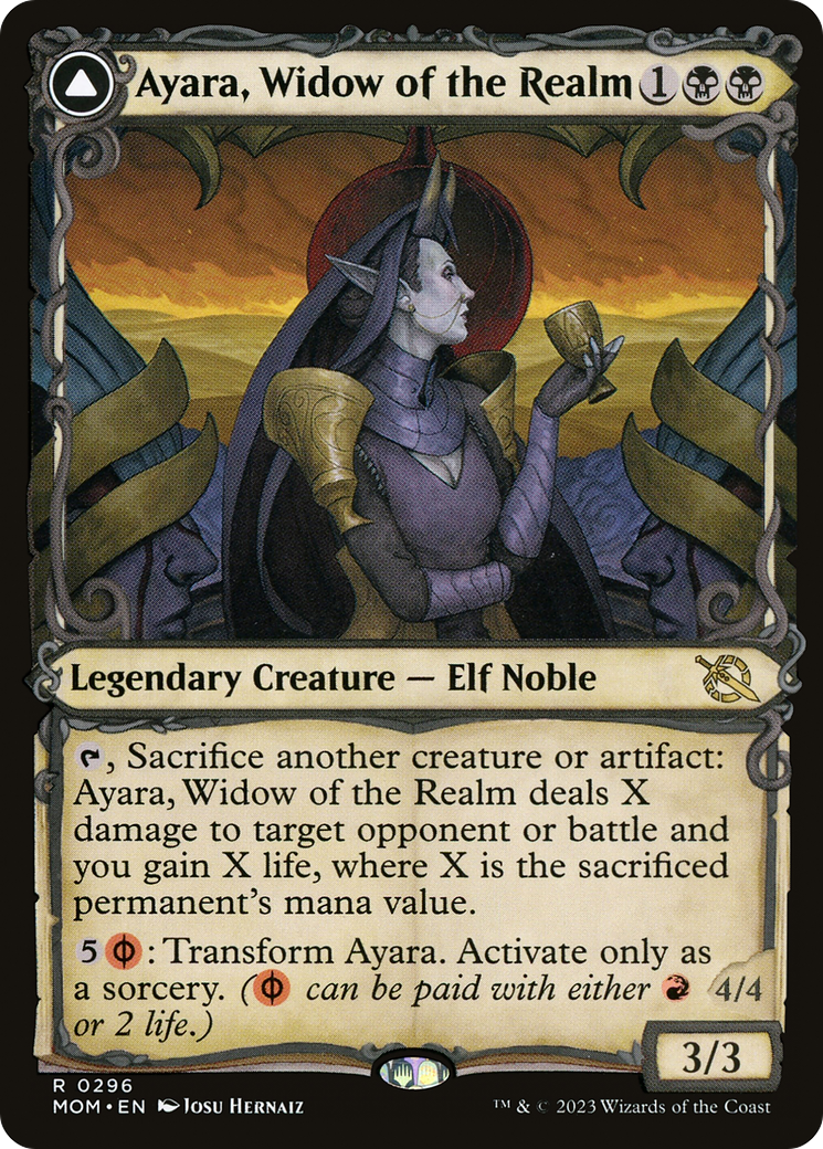 Ayara, Widow of the Realm // Ayara, Furnace Queen (Showcase) (296) Foil - March of the Machine