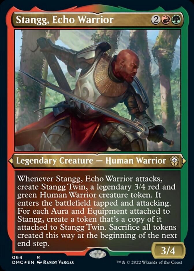 Stangg, Echo Warrior (064) Etched - Dominaria United Commander