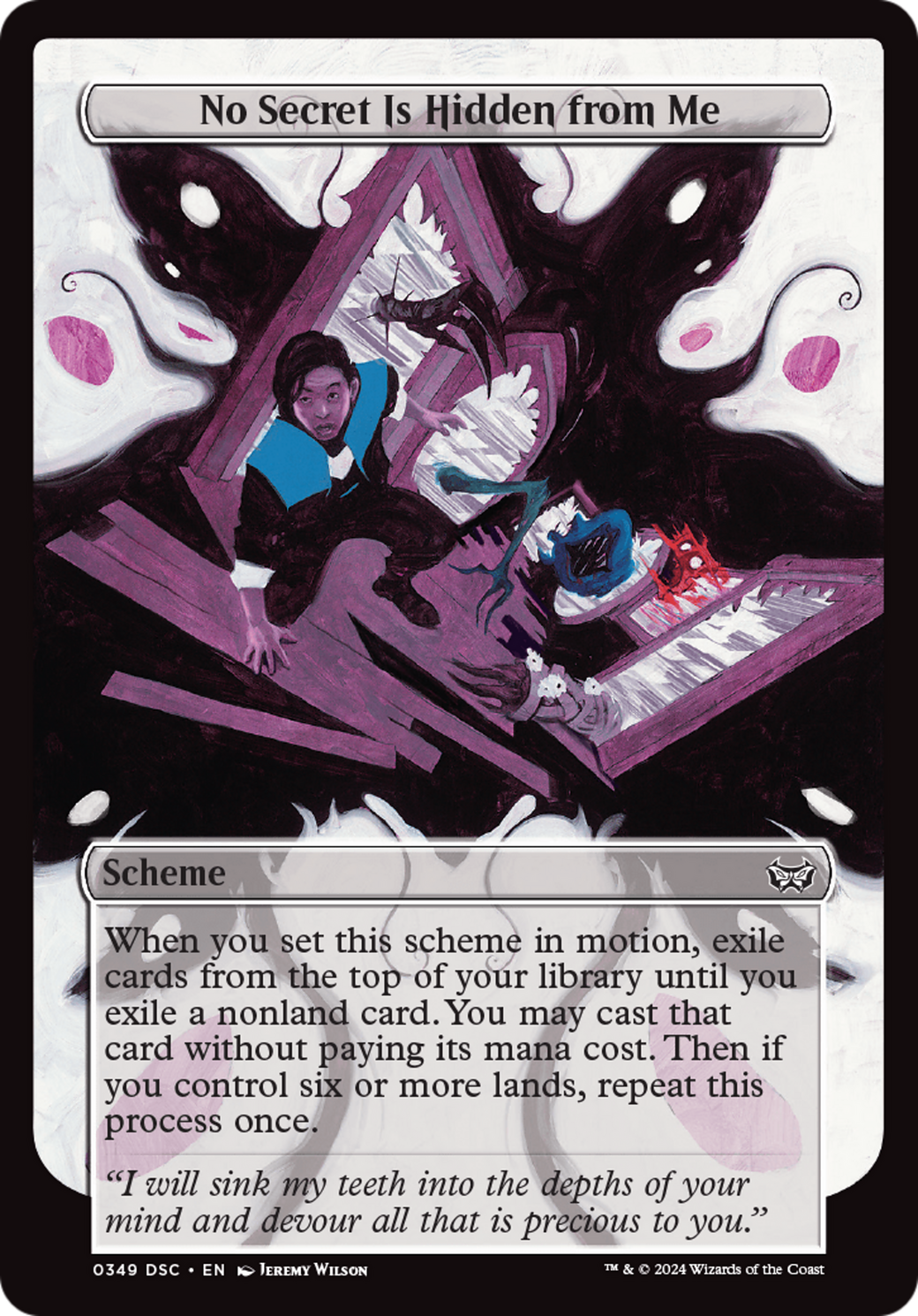No Secret Is Hidden from Me (Full Art) (349) - Duskmourn: House of Horror Commander