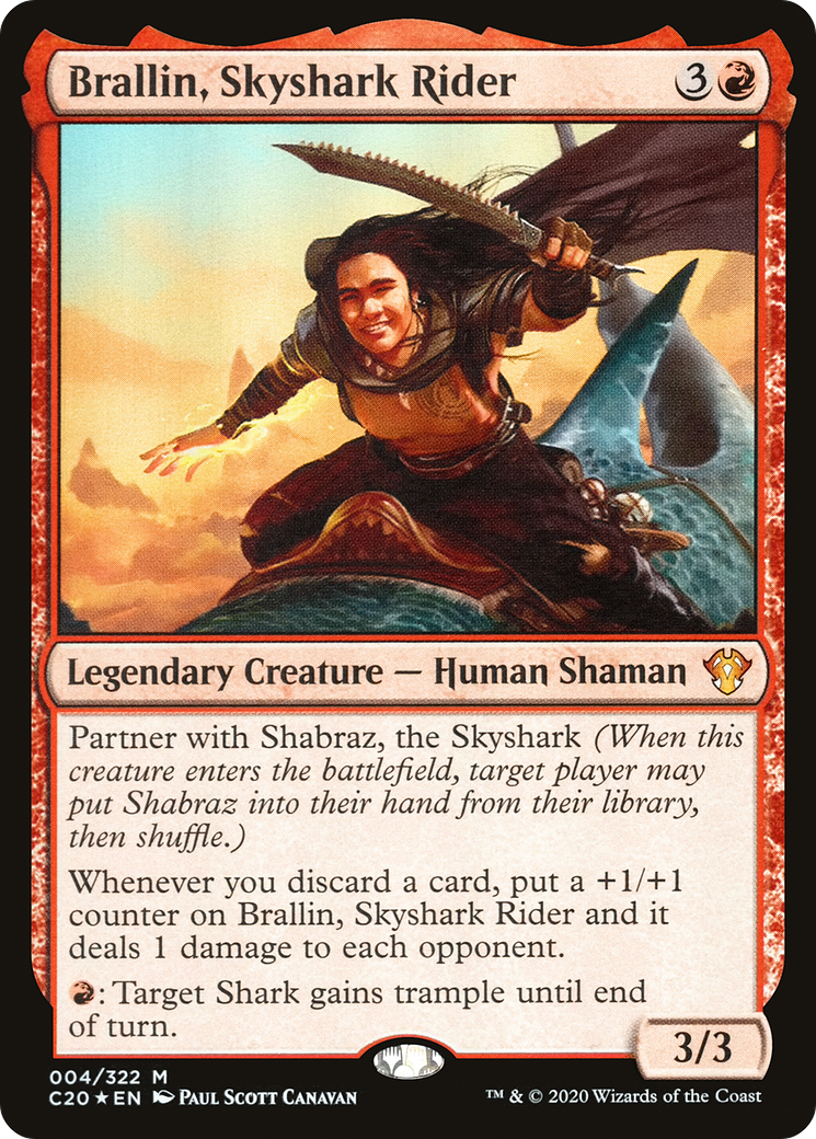 Brallin, Skyshark Rider (004) Foil - Commander 2020