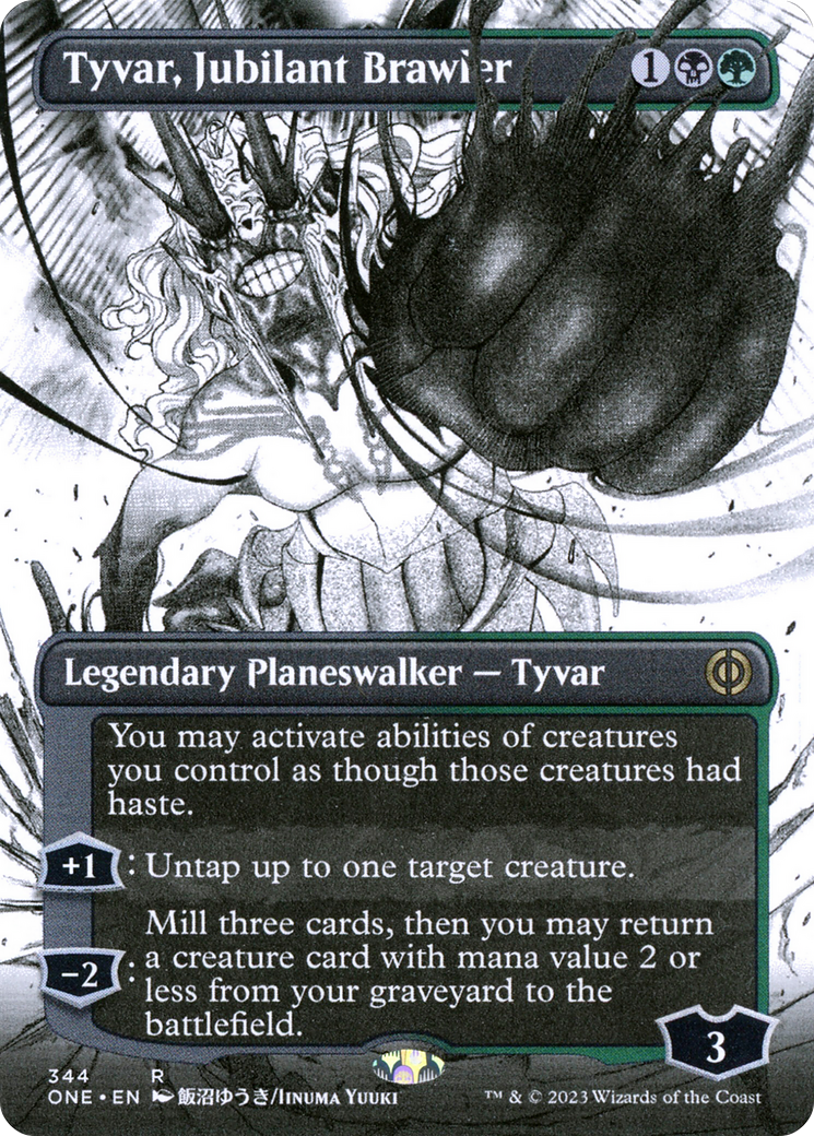 Tyvar, Jubilant Brawler (Borderless) (Showcase) (344) Foil - Phyrexia: All Will Be One