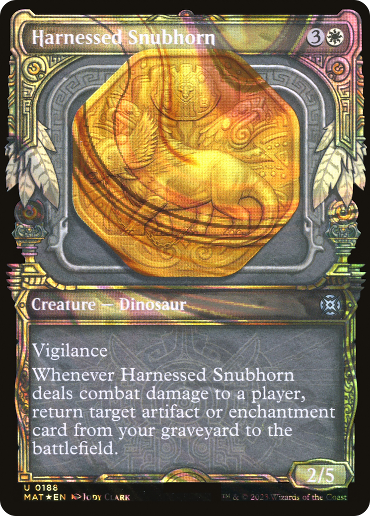Harnessed Snubhorn (Showcase) (188) Foil - March of the Machine: The Aftermath