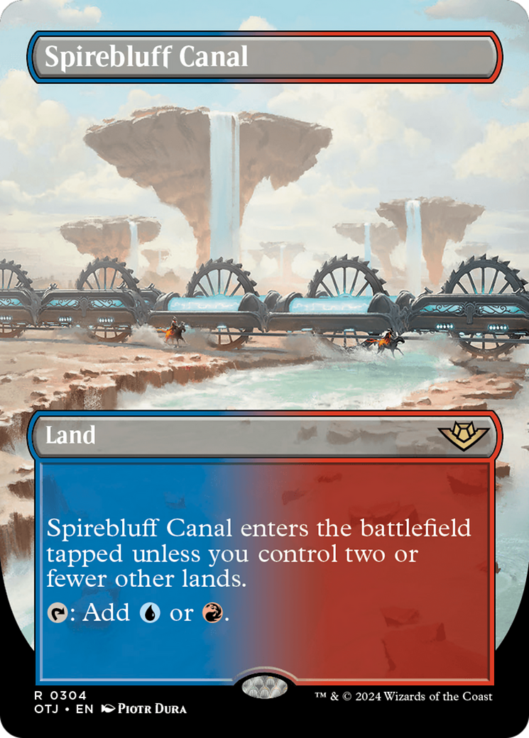 Spirebluff Canal (Borderless) (304) Foil - Outlaws of Thunder Junction