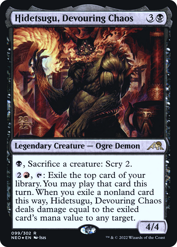 Hidetsugu, Devouring Chaos (99s) Foil - Kamigawa: Neon Dynasty Promos