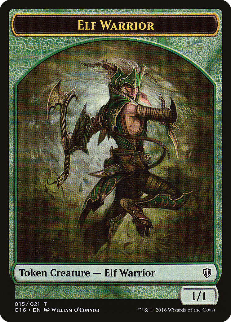 Elf Warrior // Zombie Double-Sided Token (15 // 11) - Commander 2016 Tokens