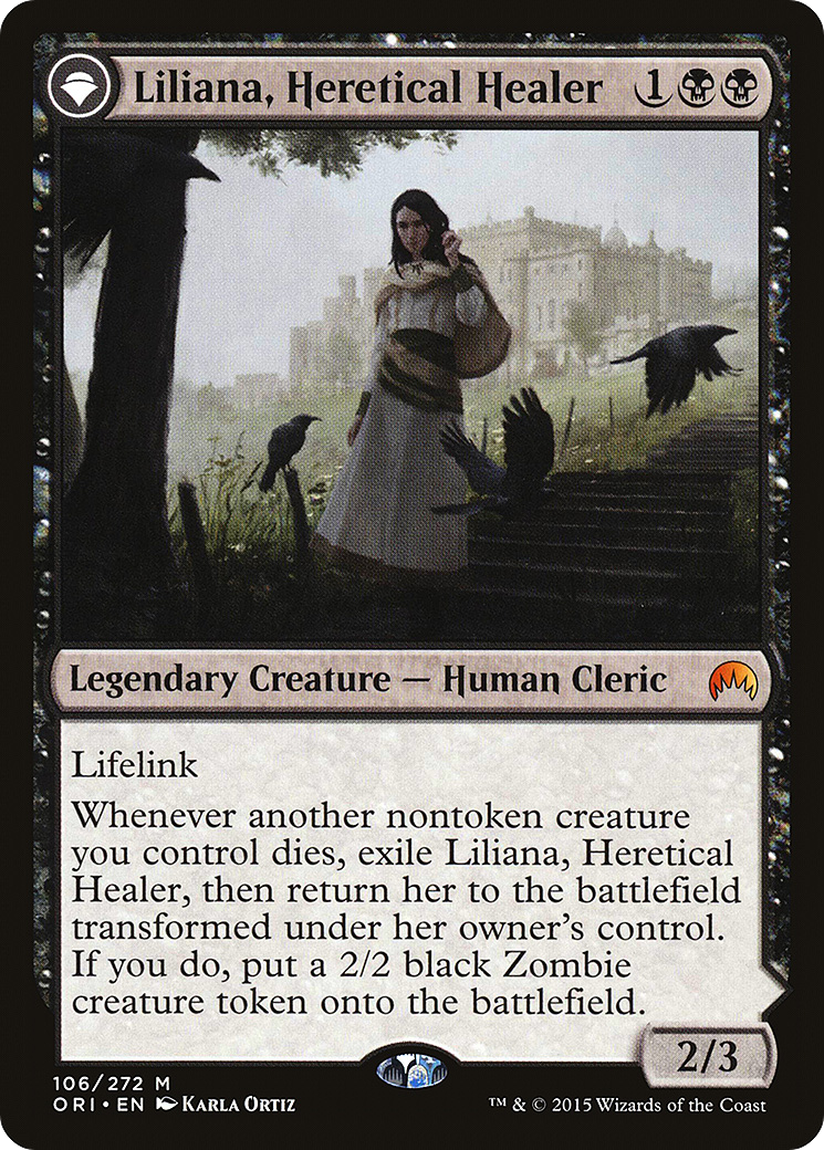 Liliana, Heretical Healer // Liliana, Defiant Necromancer (106) - Magic Origins