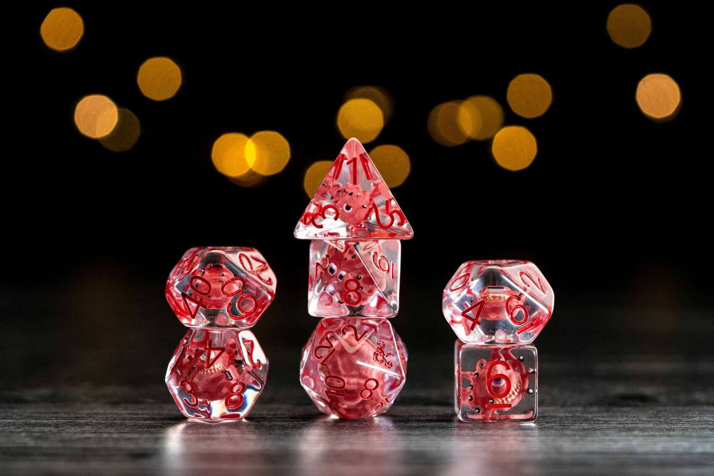 FanRoll Beholder Inclusion Resin Poly Dice Set