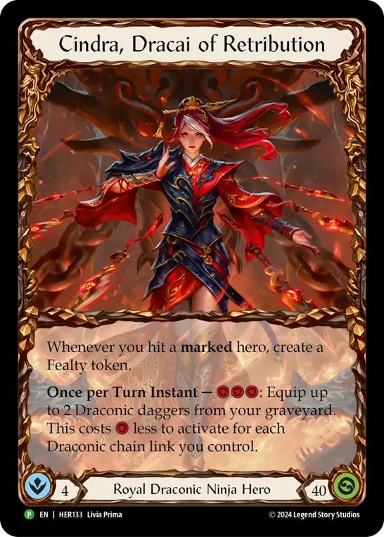 Cindra, Dracai of Retribution (HER133) Rainbow Foil - FaB Promos
