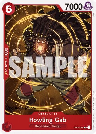 Howling Gab (OP09-006) 2nd Anniversary Tournament Cards