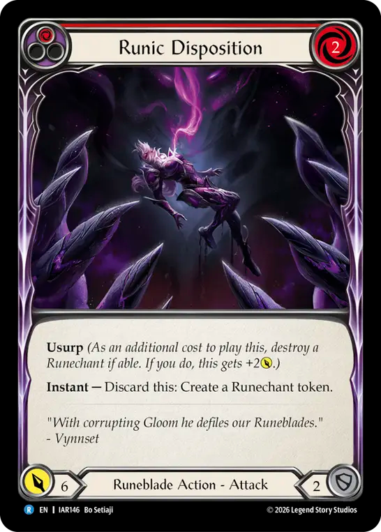 Runic Disposition (Red) (IAR146) Rainbow Foil - Usurp the Shadow Throne